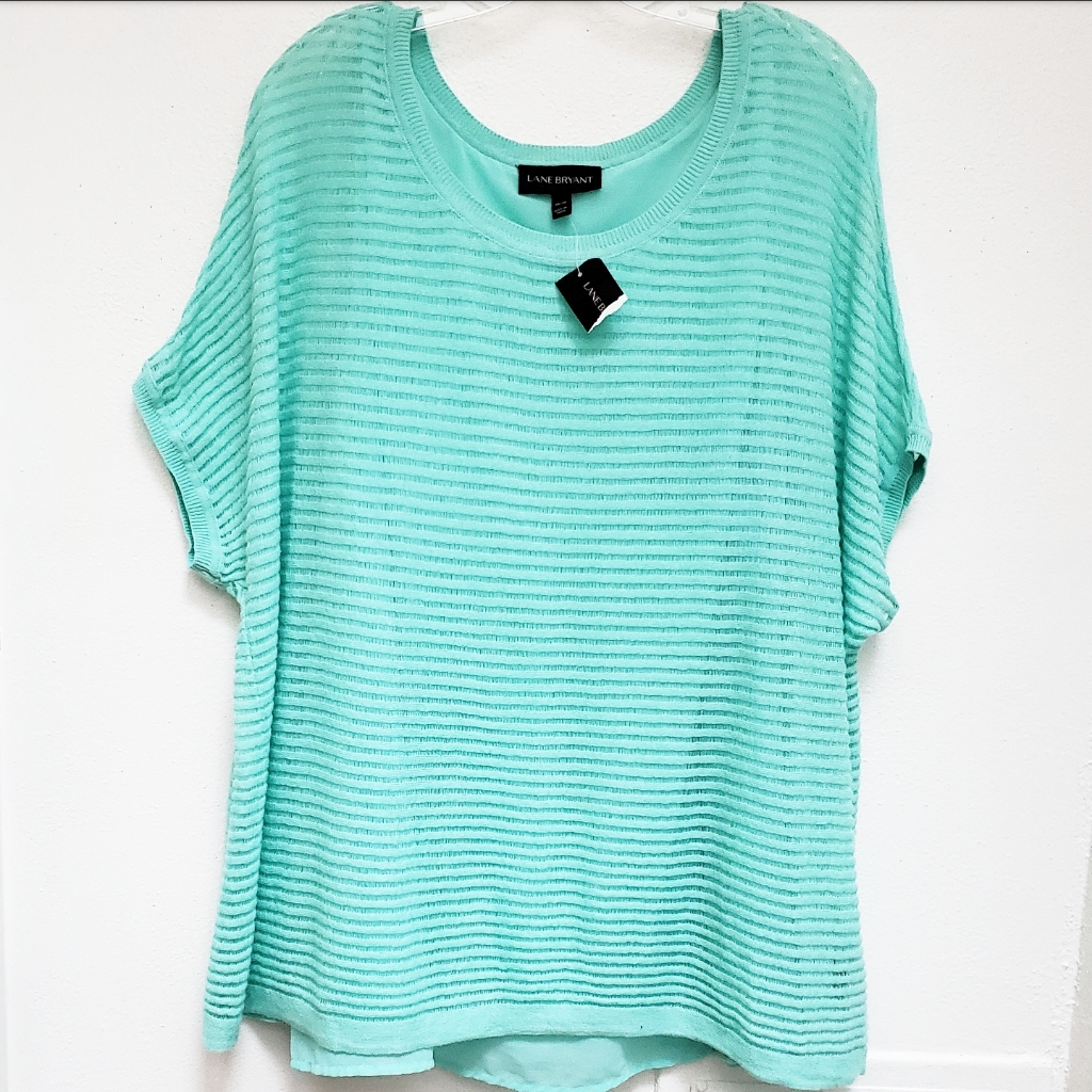 Lane Bryant 2 Layered Aquamarine Green Top